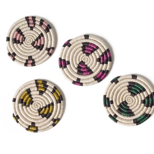 Textured and woven neon leopard print coasters make the perfect housewarming gift for your friends and family in 2021.