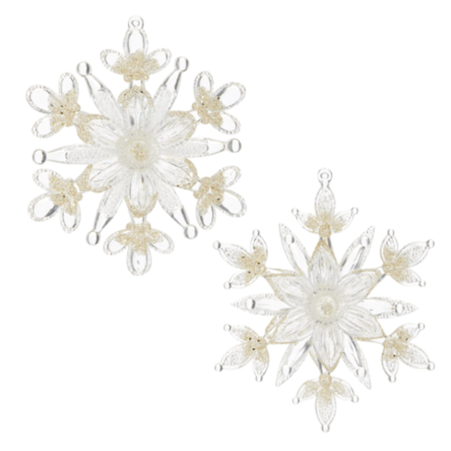 GOLD GLITTERED SNOWFLAKE ORNAMENT