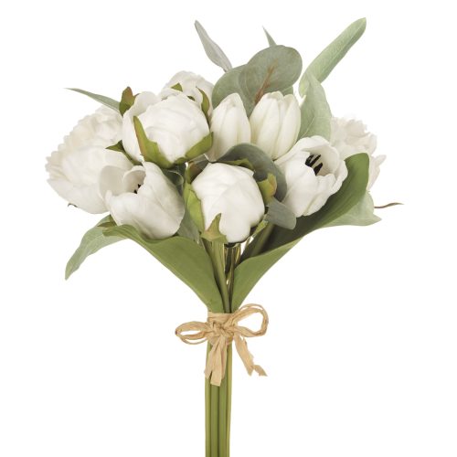 white tulip bunch faux flower decor
