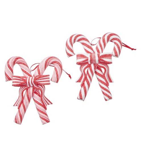 candy cane bow ornaments