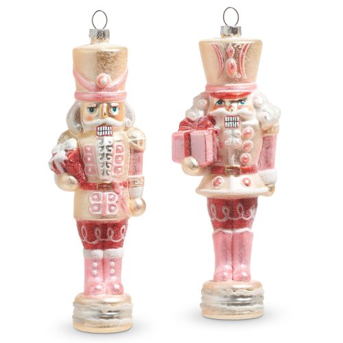 glass pink nutcracker ornaments